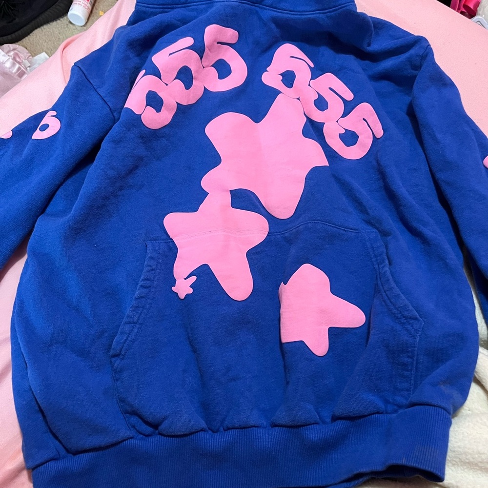 Blue and Pink Sp5der Hoodie size Small *** PRICE IS NON NEGLIGIBLE ***